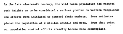 in the late nineteenth century more than two million wild horses were considered a "serious problem."